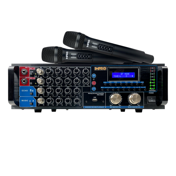ImPro PMA-6800 800W Mixing Amplifier Bundle with ImPro UHF-88II Wireless Microphones
