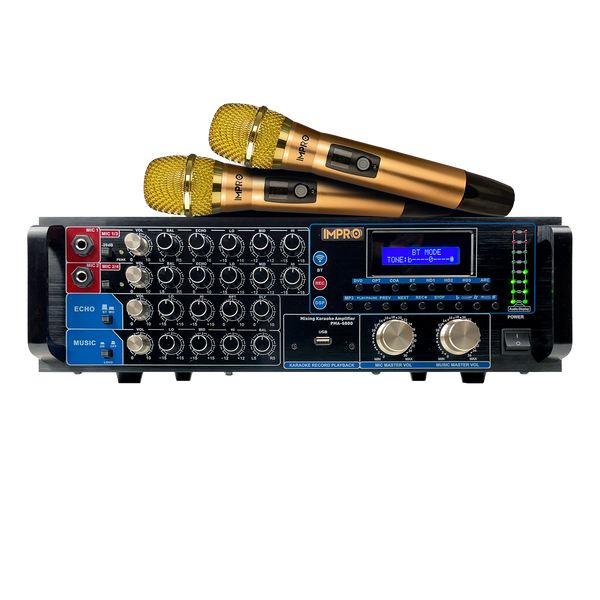 ImPro PMA-6800 800W Mixing Amplifier Bundle with ImPro UHF-88MXR Wireless Microphones
