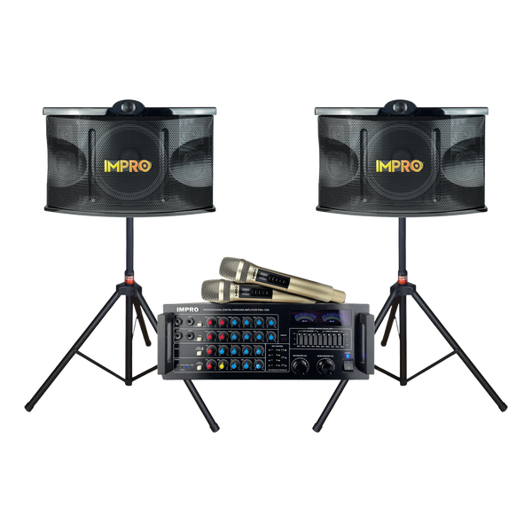 ImPro House Party Bundle Plus with Mixing Amplifier, Speakers, Microphones, and Accessories (5 Items)