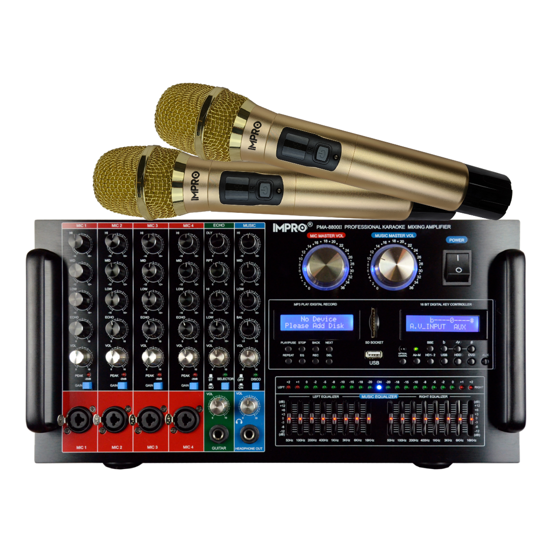 ImPro PMA-8800II 1400W Mixing Amplifier Bundle with ImPro UHF-77 Wirel ...