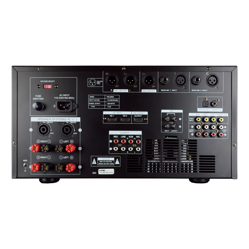 ImPro PMA-8800II 1400W Mixing Amplifier Bundle with ImPro UHF-77 Wirel ...